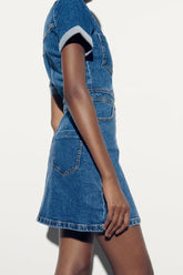 Kurzer Jeans-Jumpsuit mit Shorts